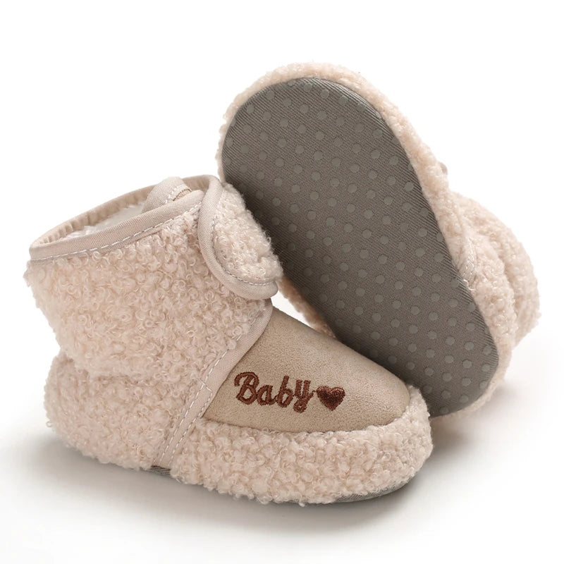 Plush-Lined Baby Booties – Winter First Walker Snow Boots (0–18 Months)