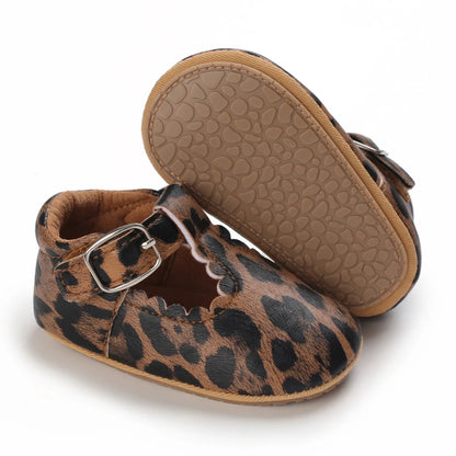 Scalloped T-Strap Baby Mary Jane Shoes with Bows & Cutout Details