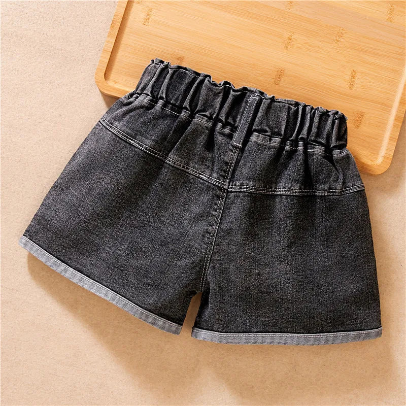 Daisy Patch Pocket Denim Shorts for Girls
