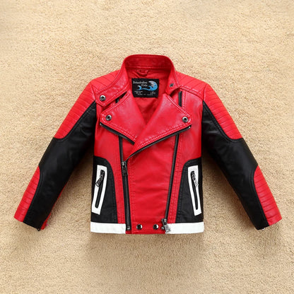 Colorblock Moto Boys’ Faux Leather Jacket