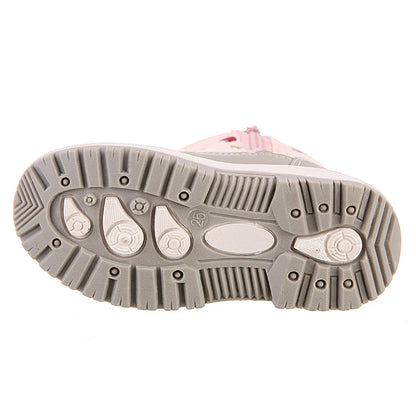 Heart Print Plush-Lined Zip-Up Snow Boots for Girls