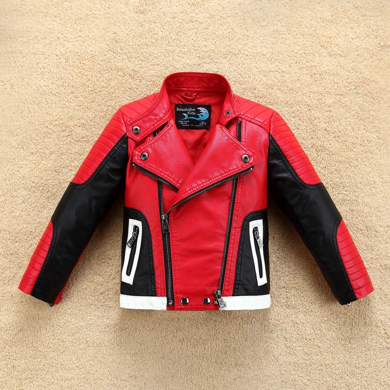 Colorblock Moto Boys’ Faux Leather Jacket