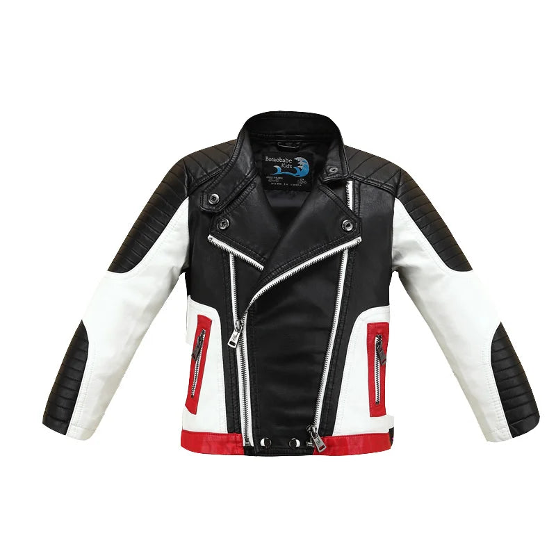 Colorblock Moto Boys’ Faux Leather Jacket