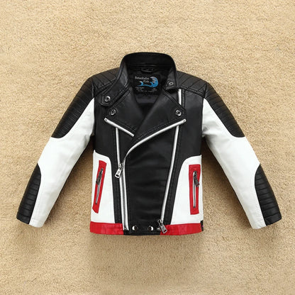 Colorblock Moto Boys’ Faux Leather Jacket