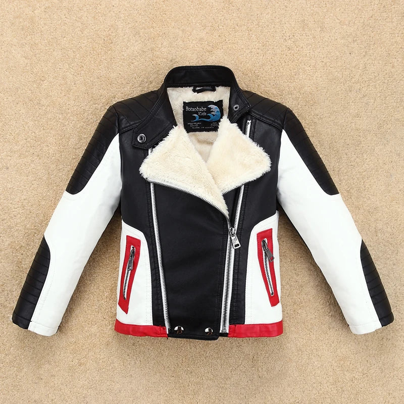 Colorblock Moto Boys’ Faux Leather Jacket