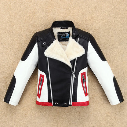 Colorblock Moto Boys’ Faux Leather Jacket