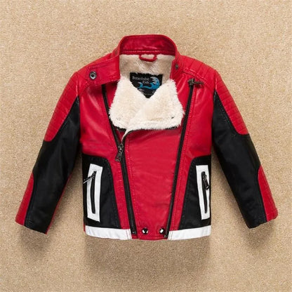 Colorblock Moto Boys’ Faux Leather Jacket