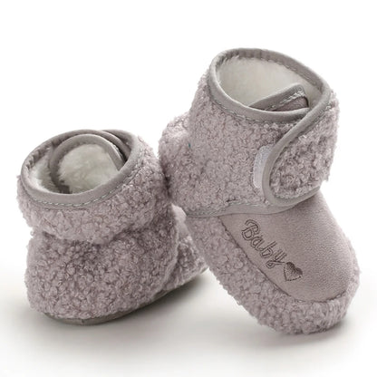 Plush-Lined Baby Booties – Winter First Walker Snow Boots (0–18 Months)