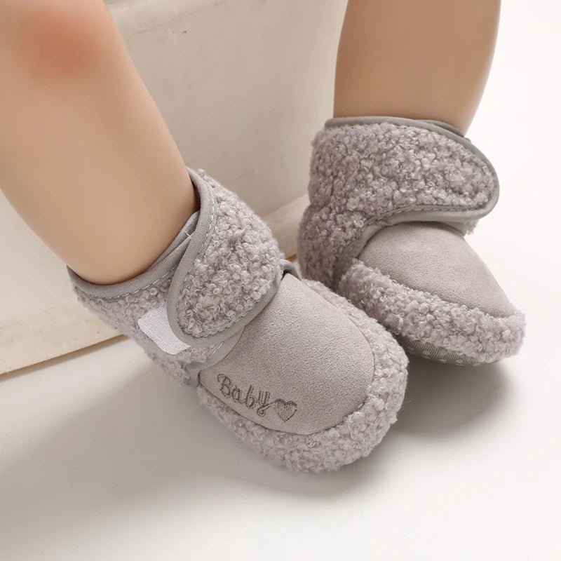 Plush-Lined Baby Booties – Winter First Walker Snow Boots (0–18 Months)