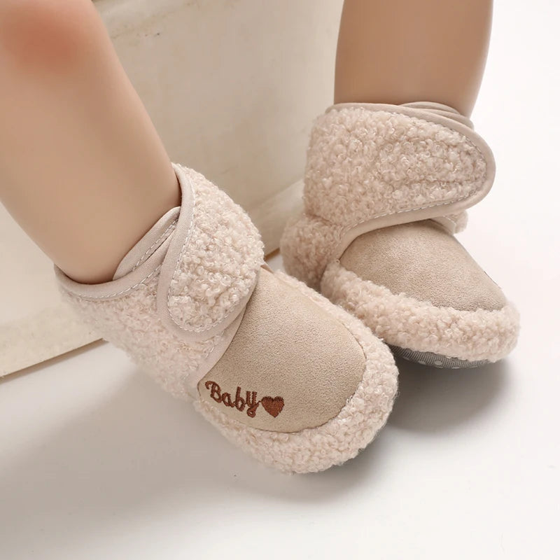 Plush-Lined Baby Booties – Winter First Walker Snow Boots (0–18 Months)