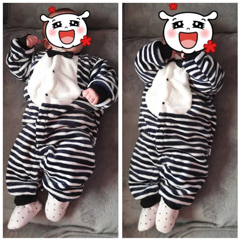 Plush Printed Fleece Romper for Babies