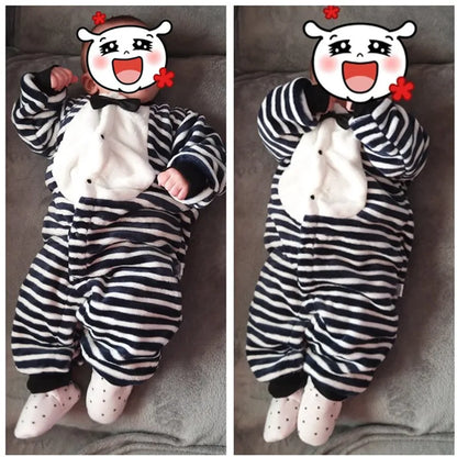 Plush Printed Fleece Romper for Babies