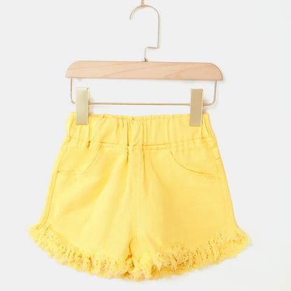 Daisy Patch Pocket Denim Shorts for Girls