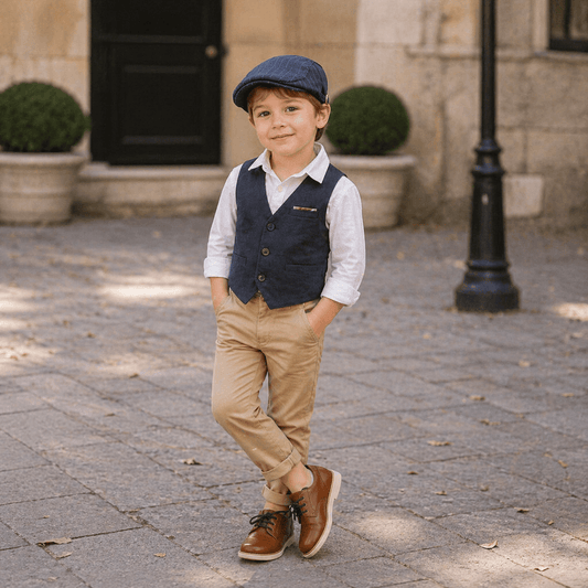 Kids Classic Striped Newsboy Cap