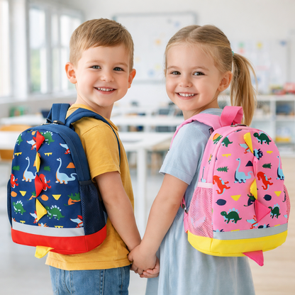 Kids Dinosaur Backpack for Preschool & Kindergarten – Lightweight Nylon School Bag