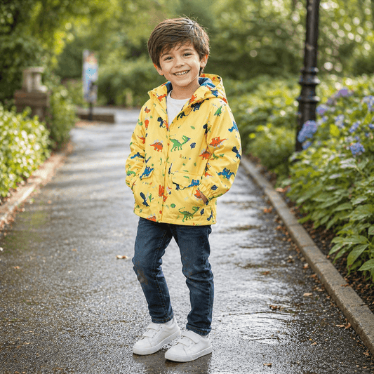 Kids Hooded Waterproof Jacket with Fleece Lining