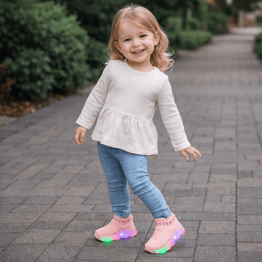 Kids LED Light-Up Knit Sneakers – Lightweight Slip-On Sneakers for Toddlers & Kids