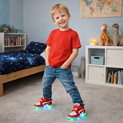 Kids’ Light-Up Adventure Sneakers – LED Glow, Soft Comfort & Easy Velcro (Toddler & Little Kids)
