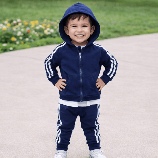Kids Zip-Up Hoodie Tracksuit Set – 2-Piece Toddler & Little Kids Sports Jacket & Jogger Pants