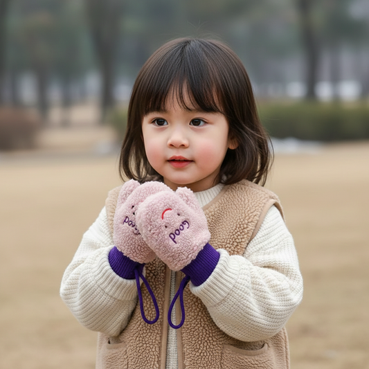 Lamb Fleece Baby Mittens – Cozy Plush Winter Gloves for Toddlers (1–4 Years)