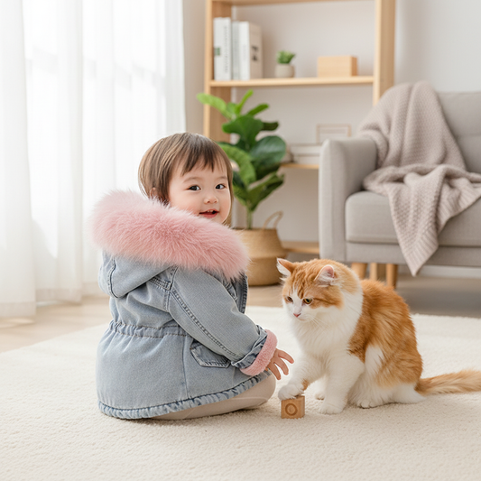 Little Baby Cozy Denim Hooded Coat (Warm Lined | Fall & Winter Essential)