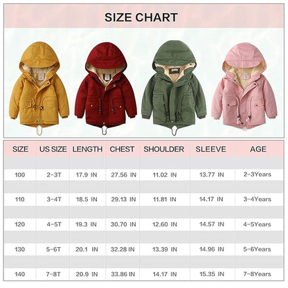 Boys Hooded Winter Coat – Warm Cotton-Lined Jacket for Toddlers & Kids
