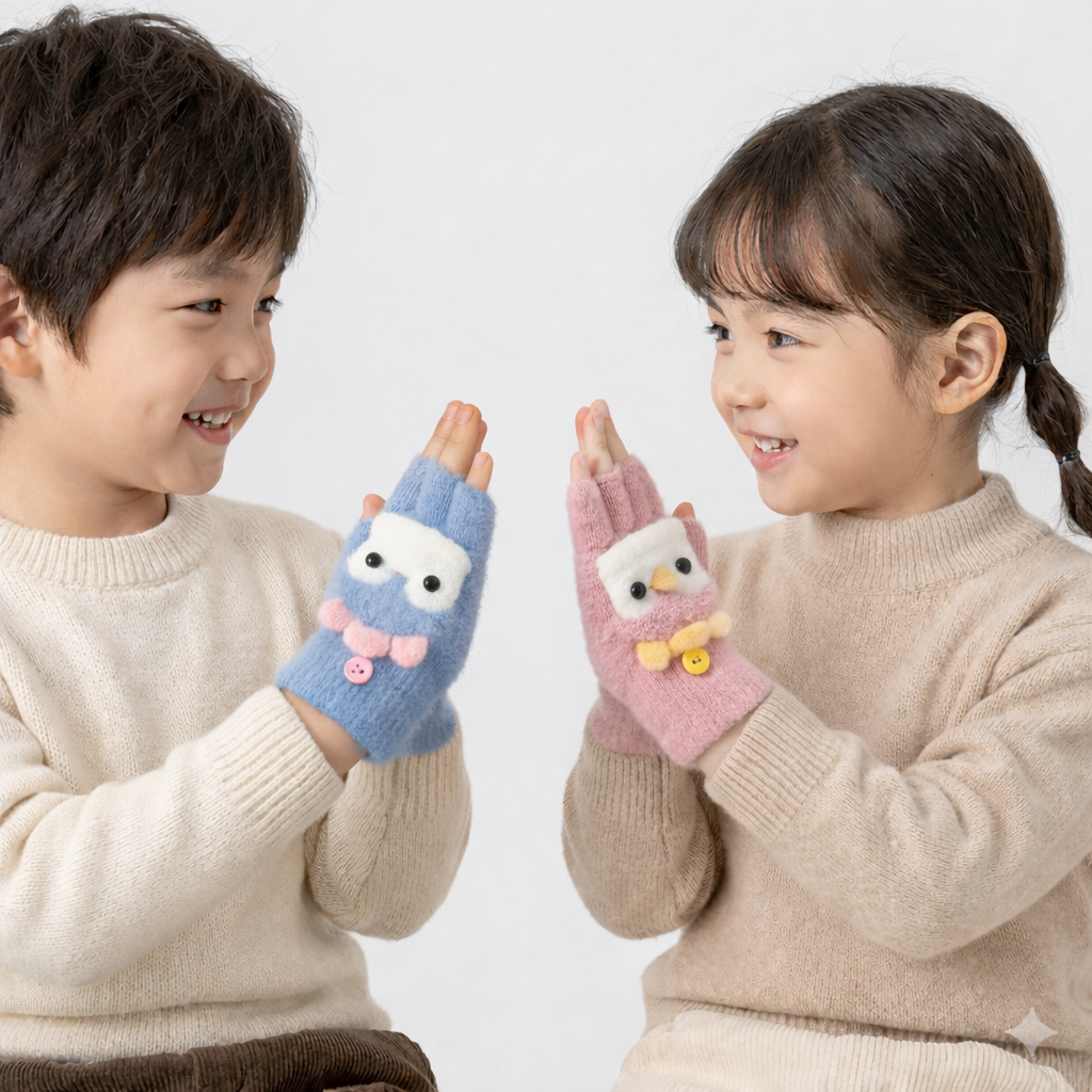 Cozy Penguin Flip Mittens for Kids (Ages 2–6)