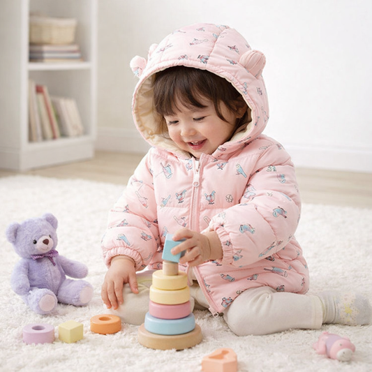 Plush-Lined Hooded Winter Jacket for Toddlers & Kids (Ages 1–6)