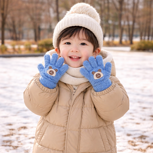 Toddler Plush Cartoon Gloves – Cozy Winter Warmth for Little Hands (Ages 1–3)