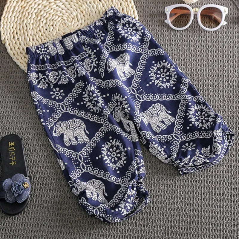 Elephant Print Sleeveless Top & Harem Pants Set for Girls