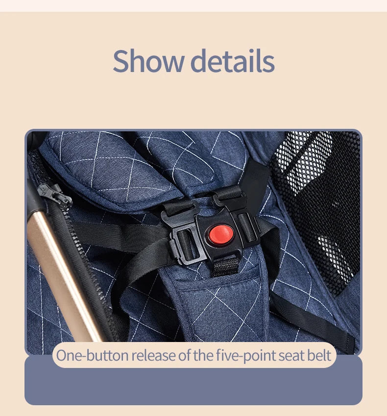 Luxury 3-in-1 Baby Stroller with Infant Carrier – Reversible, Lie-Flat, High Landscape Pushchair