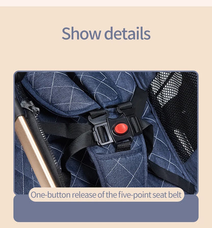 Luxury 3-in-1 Baby Stroller with Infant Carrier – Reversible, Lie-Flat, High Landscape Pushchair