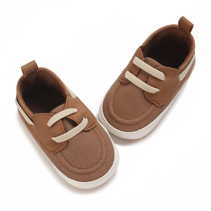Contrast-Stitch Baby Loafers & Canvas Sneakers with Soft Soles