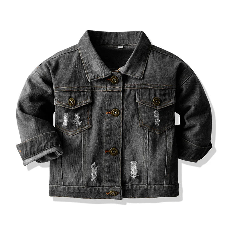 Hooded Button-Front Denim Jacket – Kids Denim Coat