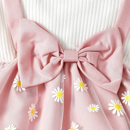 Daisy Tulle Bow Outfit Set for Baby Girls