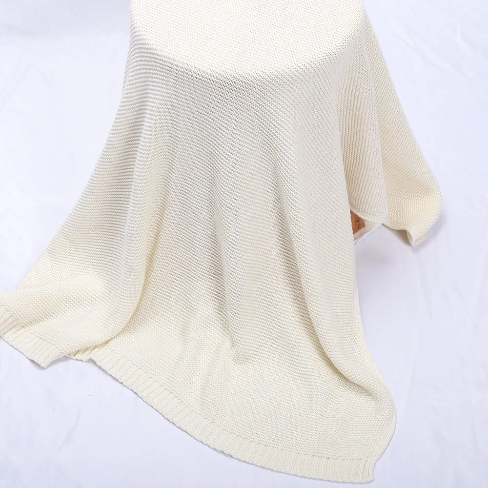 Personalized Embroidered Name Cotton Knit Baby Blanket