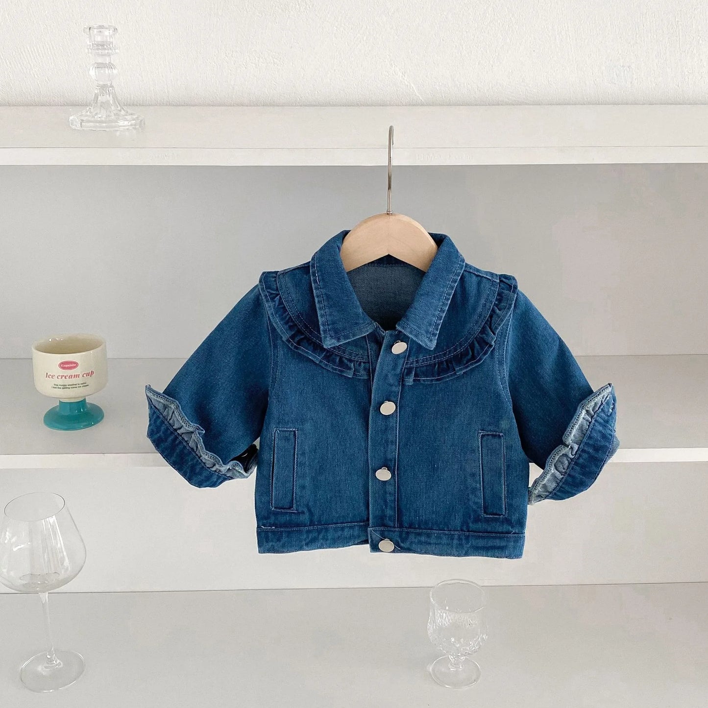 Baby Girls Ruffle Denim Jacket – Sweet Princess Style (1–6 Years)