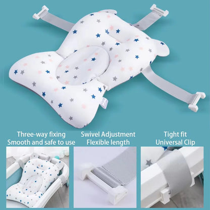 Star Print Adjustable Baby Bath Support Cushion