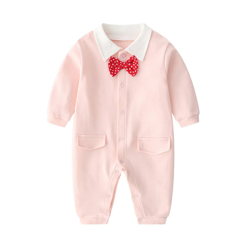 Bow-Tie Tuxedo Romper for Baby Boys