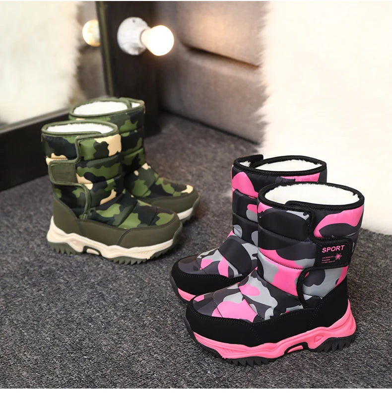 Waterproof Snow Boots for Kids – Plush-Lined Winter Boots with Non-Slip Sole (Toddlers & Youth)