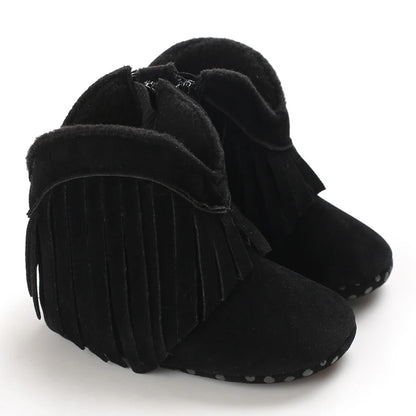 Western Floral Embroidered Baby Cowboy Boots with Soft Cotton Soles