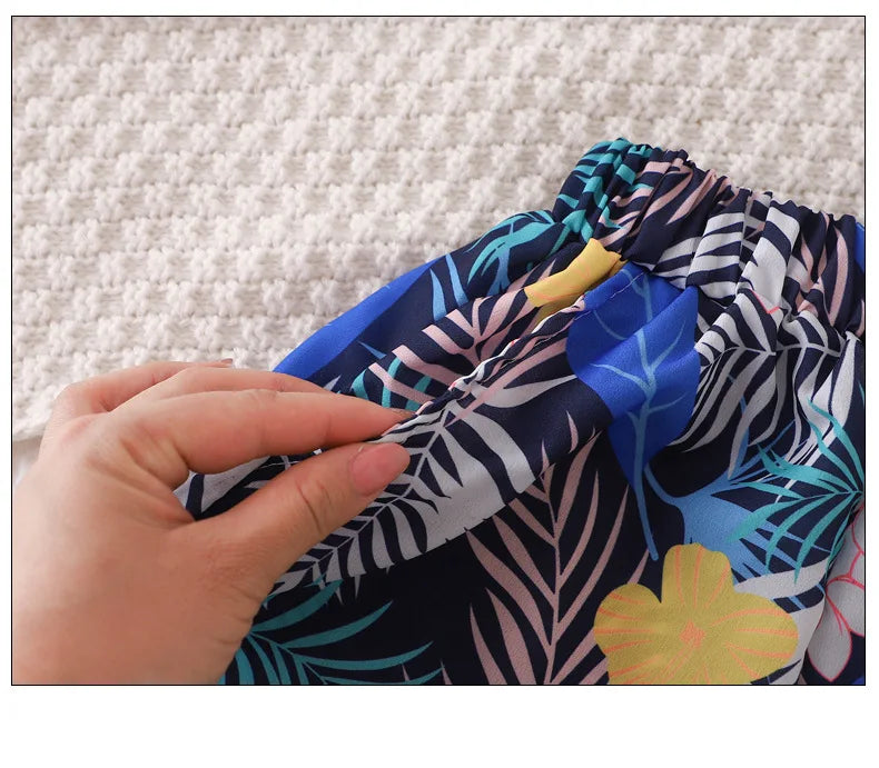 Tropical Boardwalk Print Shirt & Shorts Vacation Set for Boys