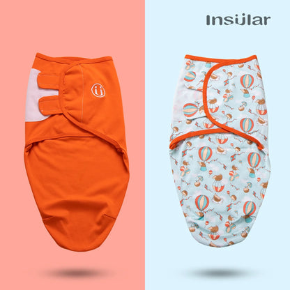 2-Piece Cotton Baby Swaddle Set with Animal & Nature Prints