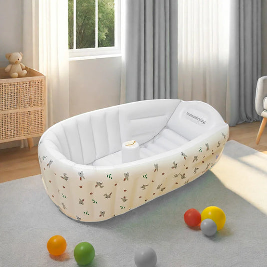 Inflatable Baby Bath Tub with Cushioned Backrest