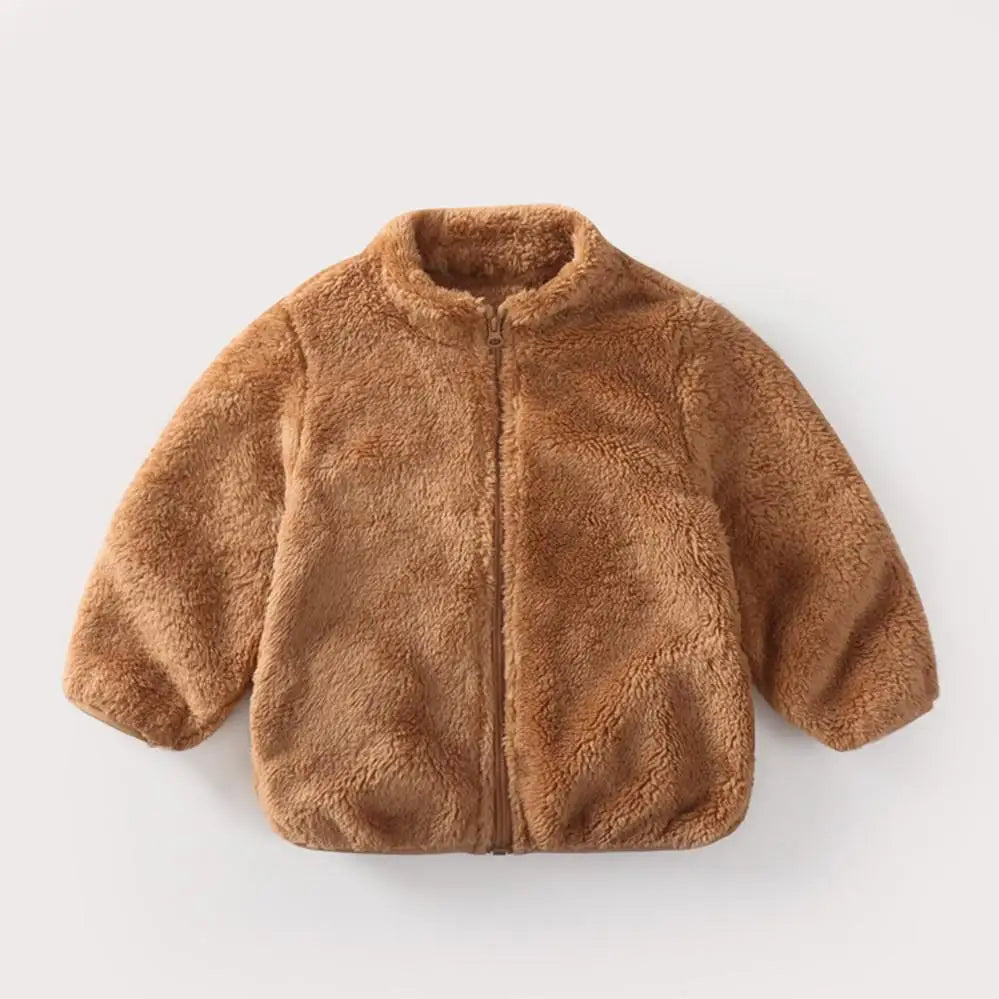 Plush Teddy Fleece Zip Jacket for Babies & Kids