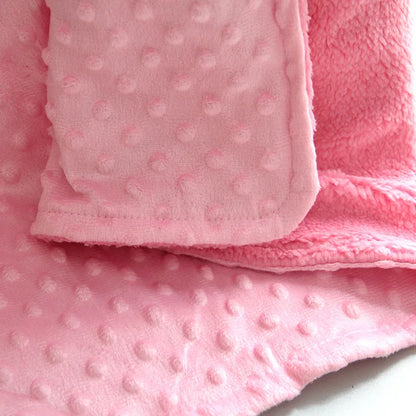 Raised Dot Plush Baby Blanket with Sherpa Fleece Backing