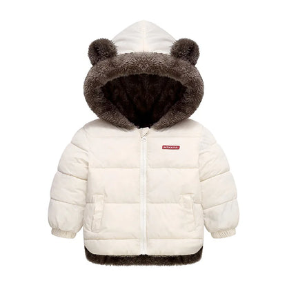 Bear-Ear Plush-Lined Kids’ Puffer Jacket
