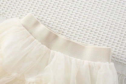 Pastel Petal Knit Sweater & Ruffle Tutu Skirt Set for Girls