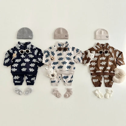 Doodle Leaf Half-Zip Sweatshirt & Jogger Set