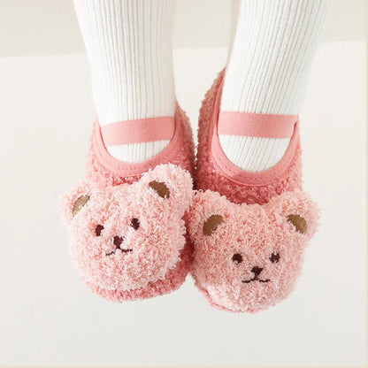 Plush Bear Baby First Walker Shoes – Soft, Non-Slip & Cozy (0–18 Months)